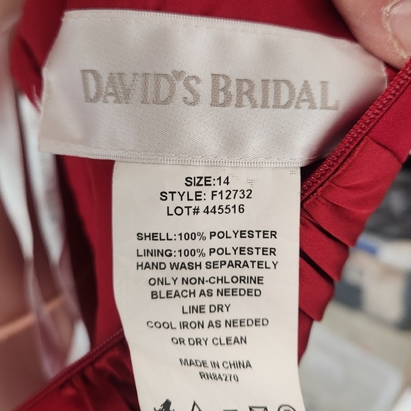 David’s Bridal Maxi Red Flowy Gown Sz 14 - Picture 12 of 12